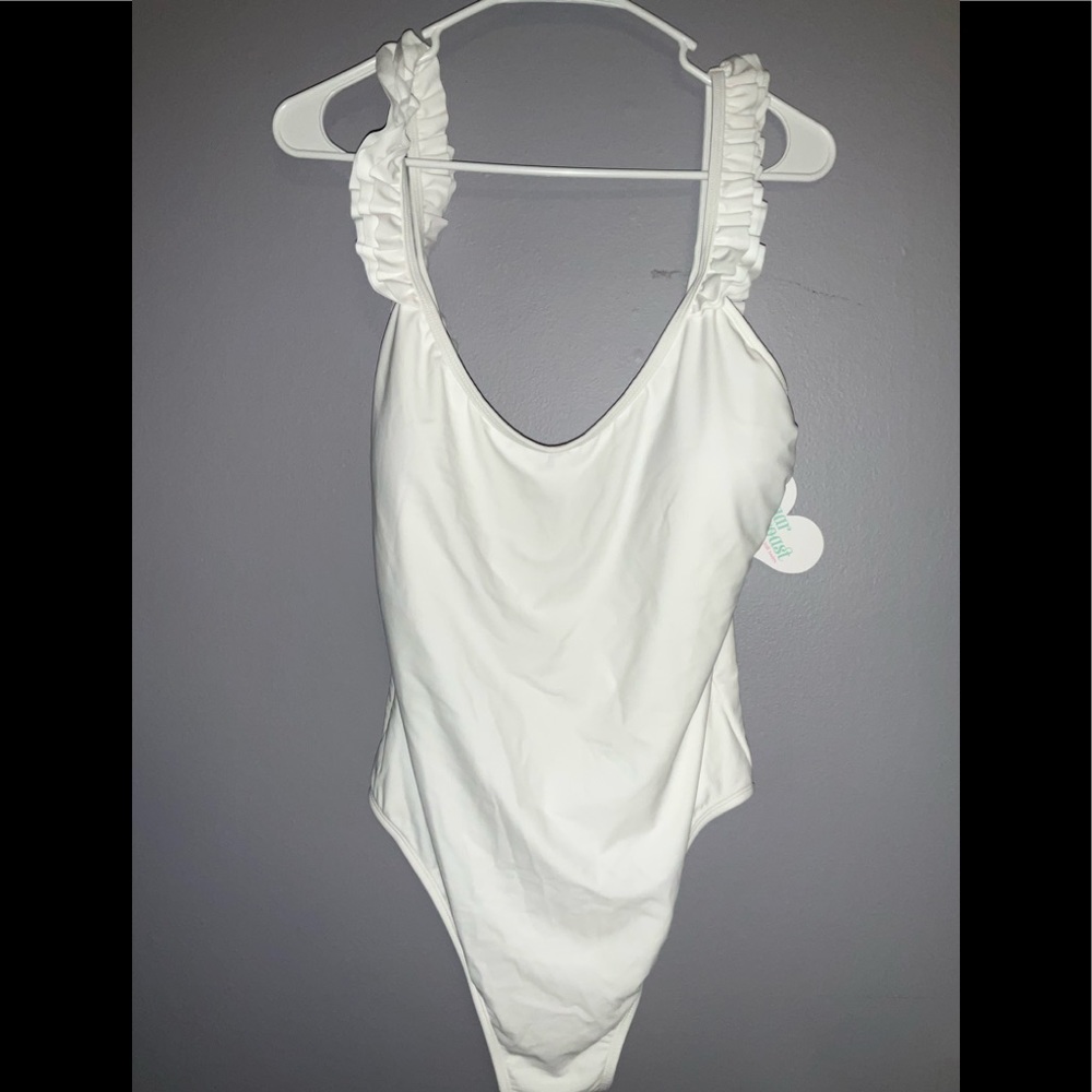 All white swim suit